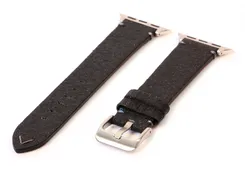 Apple Uhrenarmband veganes Leder schwarz - 44/45/46/49mm