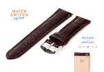 Watchstrap 20mm croco leather darkbrown