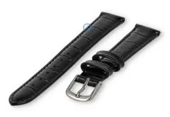 Leather strap with croc-print - 12mm - white