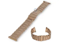 22mm matt steel linked strap - rosegold