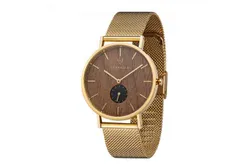 Kerbholz Uhrenarmband Fritz Walnut Gold Mesh