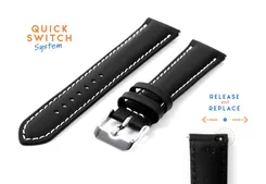 Watchstrap 18mm black eco-friendly cowhide