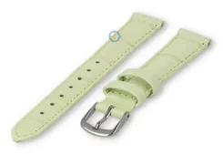 Leather strap with croc-print - 12mm - pastel green