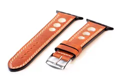 Apple Uhrenarmband Racing braun mit beigen Nähten - 44/45/46/49mm