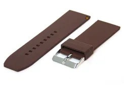 Horlogeband 28mm bruin siliconen glad