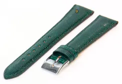 Horlogeband 16mm echt hagedissenleer groen