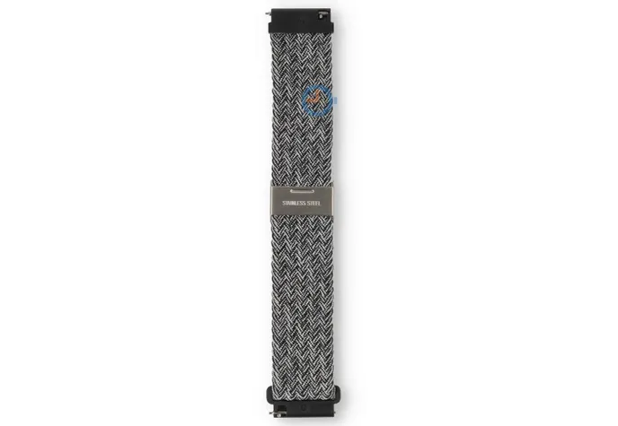 Stretchable waterproof strap - 22mm - black/white fabric