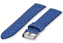 Woven leather strap - 18mm - blue