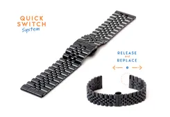 watch band 20mm steel black - partly polished