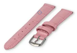 Leather strap with croc-print - 12mm - pink