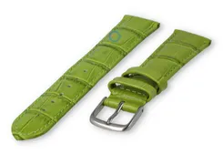 Leather strap with frizzled print - 16mm - grass green