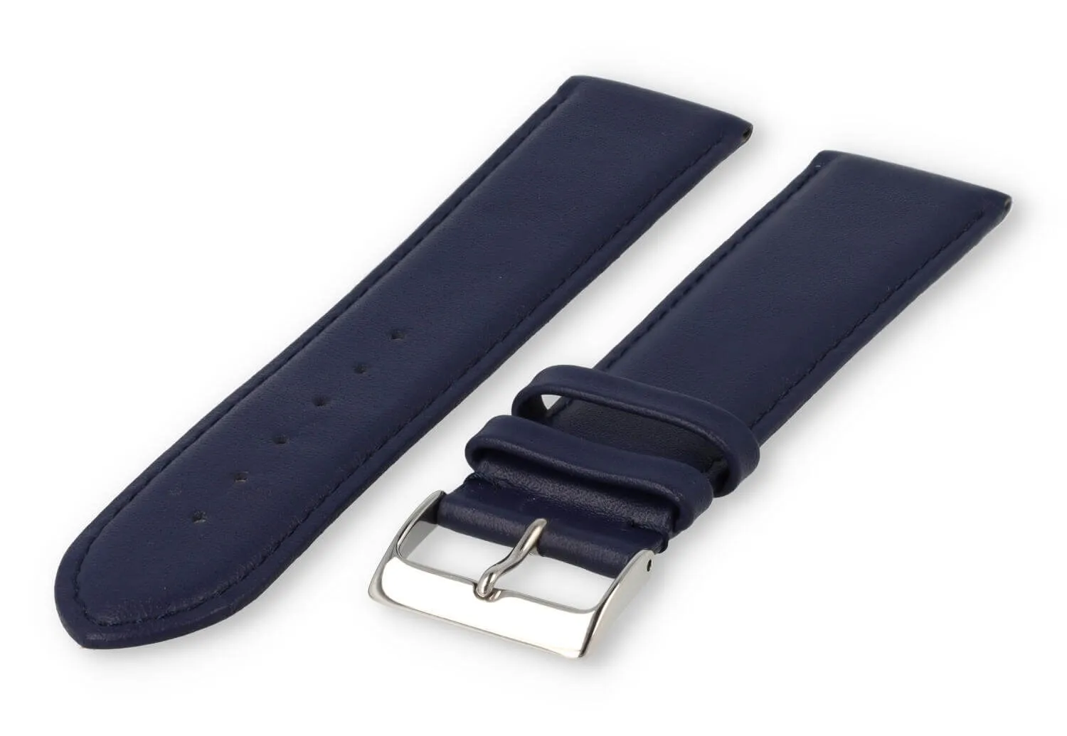 XL watch strap smooth leather - 26mm - dark blue