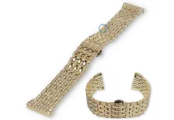 22mm metal bracelet with crystals - gold