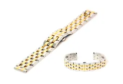 Uhrenarmband 18mm Stahl silber/gold