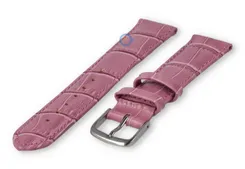 Leather strap with frizzled print - 16mm - blackberry