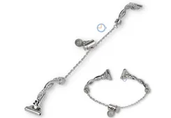 14mm jewelry watch strap - silver with crystals