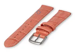 croc-print leather strap - 18mm - salmon pink