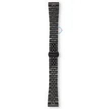 18mm schwarz Edelstahlband - teilpoliert
