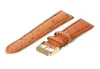 Horlogeband 18mm bruin struisvogel Goud