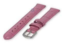 Leather strap with croc-print - 12mm - blackberry