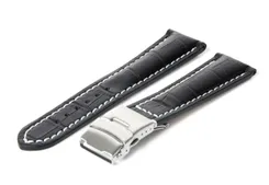 Watchstrap 20mm black (croc)