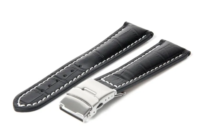 Watchstrap 20mm black (croc)
