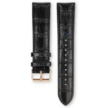 Universal 22mm black leather watch strap - Lorus