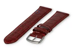 Extra-long crocoleather strap  - 20mm - bordeaux