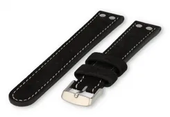 Flieger XL watch band 22mm black leather