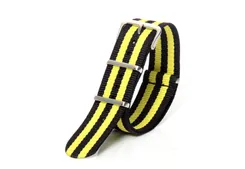 Watchstrap 20mm nylon yellow/black