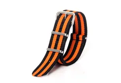 Watchstrap 22mm nylon orange/black