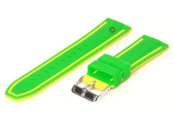 Reversible watchstrap 20mm green-yellow silicone