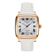Certina Band C0255103603300A 21/18mm weiß Leder ohne Schließe