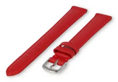XL watch strap smooth leather - 14mm - dark red