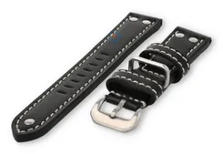 Vintage Flieger watch strap - 22mm - black