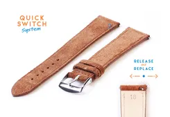 Watchstrap 18mm brown suède leather