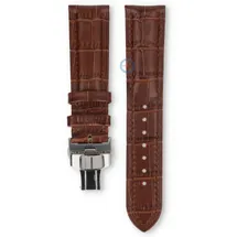 Luxe Hamilton horlogeband bruin leer - vlindersluiting - 22mm