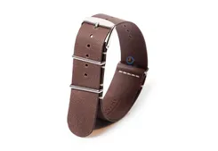 Watchstrap 22mm nato calf leather brown