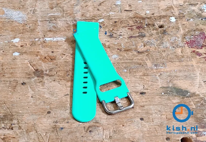 Horlogeband 22mm siliconen mint groen