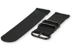 Two-piece nylon band - zwart - 26mm