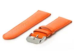 Watch strap with ray print - 22mm orange leather