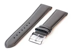 Open-end clip watch strap 18mm - leather grey