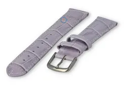 Leather strap with frizzled print - 16mm - lavender