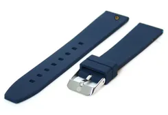 Horlogeband 18mm donkerblauw siliconen glad
