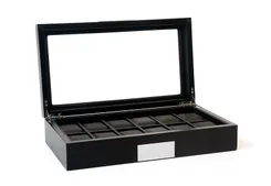 Design Uhrenbox für 12 Uhren- Mattschwarz