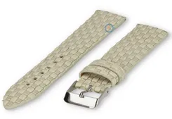 Woven leather strap - 18mm - beige
