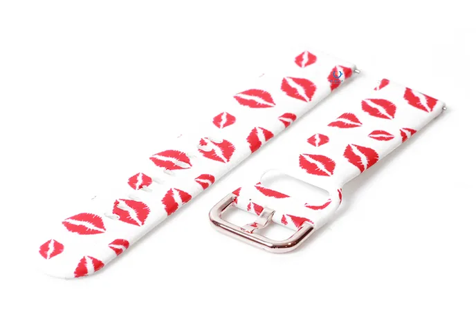 Watchstrap 20mm silicone kisses print