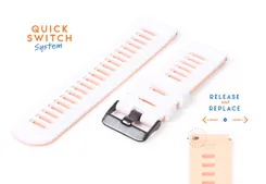 Silicone 20mm watch band - white/pink