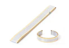 Elastisches Uhrenarmband ohne Schließe - 16mm Gold/Silber