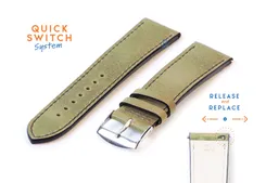 Watchstrap 20mm kaki green leather